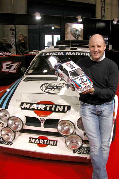 Miki Biasion at Model Expo 2012 with RC model of Lancia Delta S4
