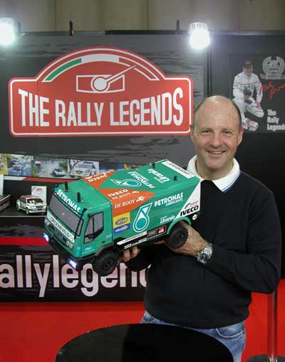 Miki Biasion at Model Expo 2012 in verona Italy with Iveco Trakker radio controlled model